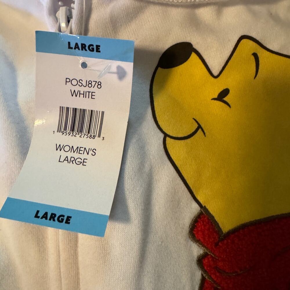 DISNEY Winnie The Pooh Soft Full Zip Long Sleeve Hoodie, Size L New w/ Tag SOO - Picture 8 of 8